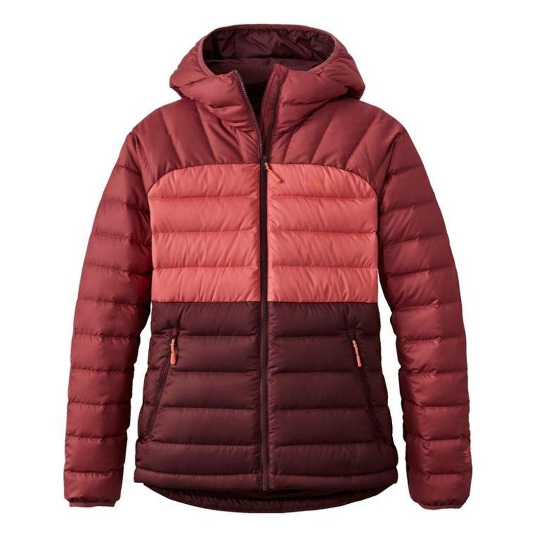L.L.Bean Sample - Women's Beans Down Hooded Jacket Stripe-Women's - Clothing - Jackets & Vests-L.L.Bean-Burgundy Brown/Rosewood-S-Appalachian Outfitters