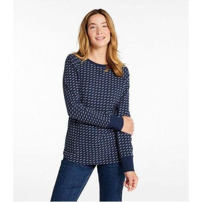 L.L.Bean Sample - Women's Unshrinkable Mini Waffle Crew Print-Women's - Clothing - Tops-L.L.Bean-Appalachian Outfitters