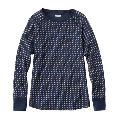 L.L.Bean Sample - Women's Unshrinkable Mini Waffle Crew Print-Women's - Clothing - Tops-L.L.Bean-Appalachian Outfitters
