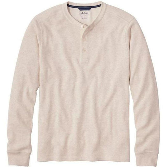 L.L.Bean Men's Bean's Waffle Knit Henley-Men's - Clothing - Tops-L.L.Bean-Oatmeal Heather-M-Appalachian Outfitters