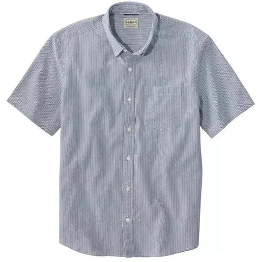 L.L.Bean Men's Comfort Stretch Performance Seersucker Shirt-Men's - Clothing - Tops-L.L.Bean-Deep Blue-M-Appalachian Outfitters