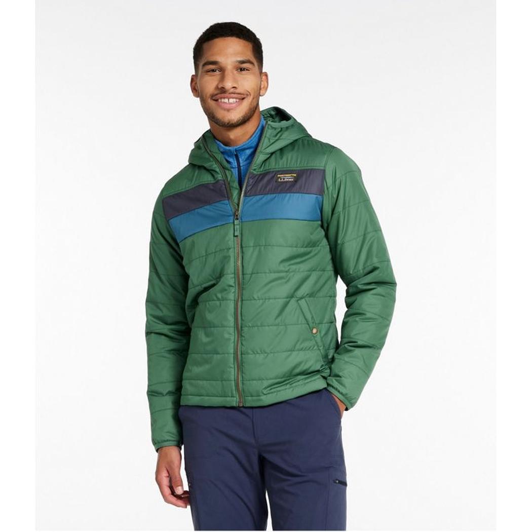 L.L.Bean Men's Mountain Classic Colorblock Puffer Hooded Jacket-Men's - Clothing - Jackets & Vests-L.L.Bean-Appalachian Outfitters