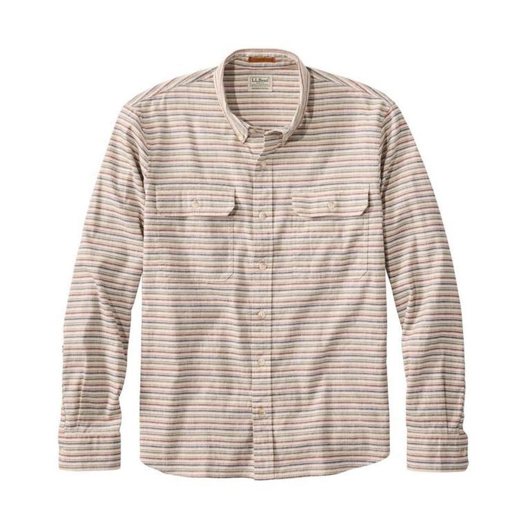 L.L.Bean Men's Stonecoast Cotton Hemp Shirt Long Sleeve Slightly Fitted Stripe-Men's - Clothing - Tops-L.L.Bean-Appalachian Outfitters