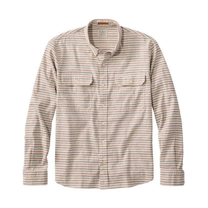 L.L.Bean Men's Stonecoast Cotton Hemp Shirt Long Sleeve Slightly Fitted Stripe-Men's - Clothing - Tops-L.L.Bean-Appalachian Outfitters