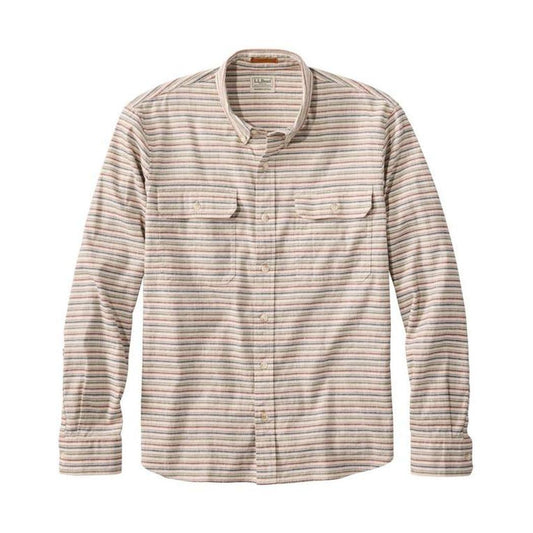 L.L.Bean Men's Stonecoast Cotton Hemp Shirt Long Sleeve Slightly Fitted Stripe-Men's - Clothing - Tops-L.L.Bean-Appalachian Outfitters
