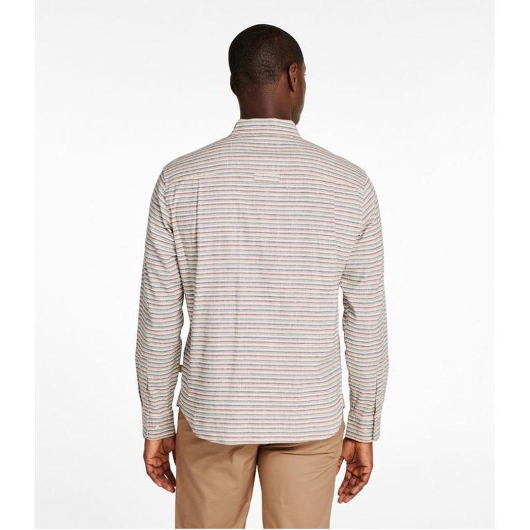 L.L.Bean Men's Stonecoast Cotton Hemp Shirt Long Sleeve Slightly Fitted Stripe-Men's - Clothing - Tops-L.L.Bean-Appalachian Outfitters