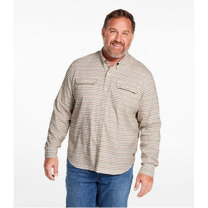L.L.Bean Men's Stonecoast Cotton Hemp Shirt Long Sleeve Slightly Fitted Stripe-Men's - Clothing - Tops-L.L.Bean-Appalachian Outfitters