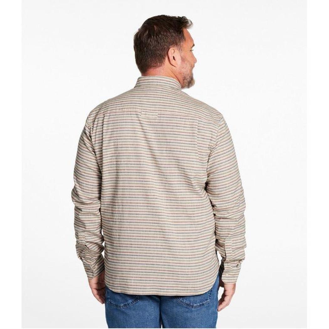 L.L.Bean Men's Stonecoast Cotton Hemp Shirt Long Sleeve Slightly Fitted Stripe-Men's - Clothing - Tops-L.L.Bean-Appalachian Outfitters