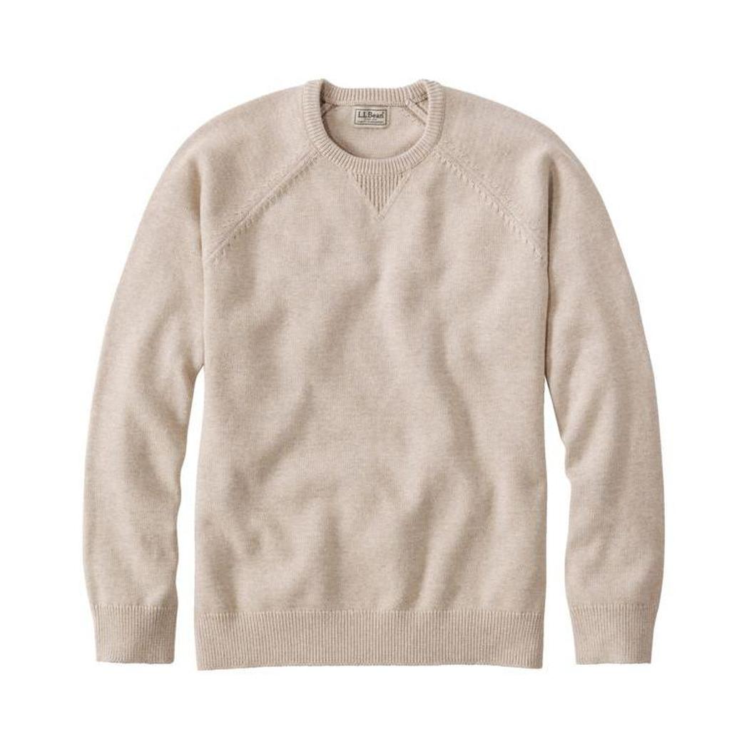 L.L.Bean Men's Wicked Soft Cotton Cashmere Crew-Men's - Clothing - Tops-L.L.Bean-New Khaki-M-Appalachian Outfitters