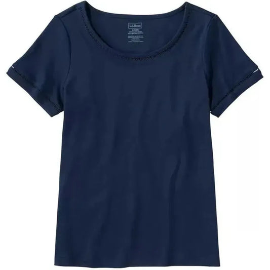 L.L.Bean Women's Pima Cotton Tee, Short-Sleeve Jewelneck-Women's - Clothing - Tops-L.L.Bean-Appalachian Outfitters