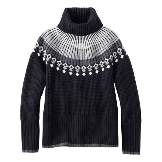 L.L.Bean Women's SuperSoft Waffle Turtleneck Fair Isle Sweater-Women's - Clothing - Tops-L.L.Bean-Appalachian Outfitters