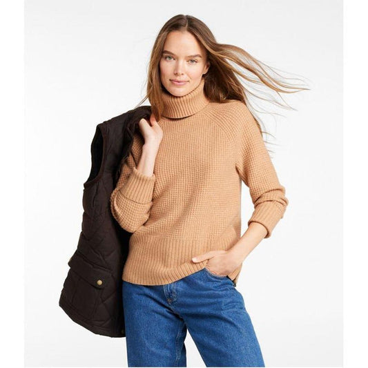 L.L.Bean Women's SuperSoft Waffle Turtleneck Sweater-Women's - Clothing - Tops-L.L.Bean-Appalachian Outfitters