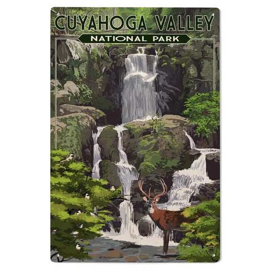 Lantern Press Cuyahoga Valley National Park Wood Art Sign 6x9-Accessories - Novelty-Lantern Press-Deer and Falls-Appalachian Outfitters
