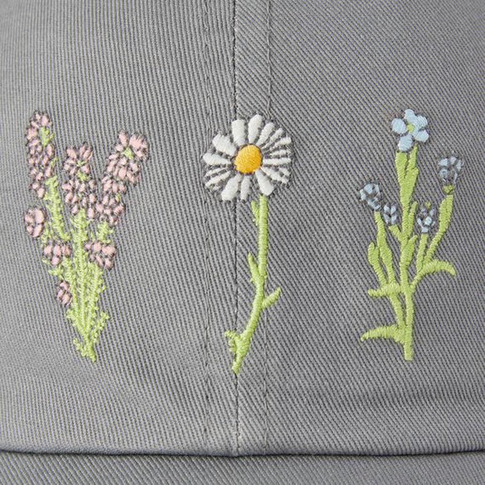 Life is Good Adult Unisex Detailed Wildflowers Chill-Accessories - Hats - Unisex-Life is Good-Slate Gray-Appalachian Outfitters