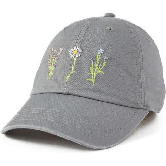 Life is Good Adult Unisex Detailed Wildflowers Chill-Accessories - Hats - Unisex-Life is Good-Slate Gray-Appalachian Outfitters