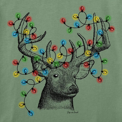 Life is Good Men's Buck Head Xmas Lights Long Sleeve Crusher Tee-Men's - Clothing - Tops-Life is Good-Appalachian Outfitters
