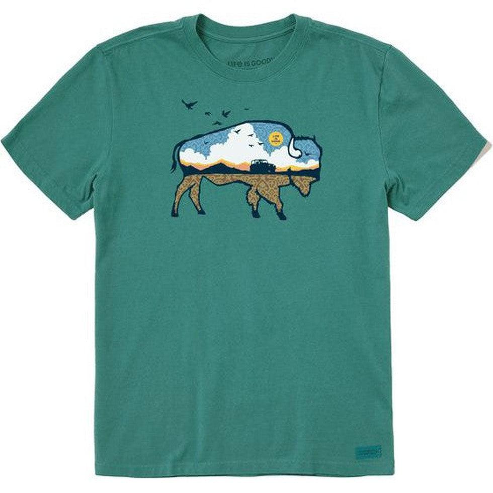 Men's Buffalo Landscape-Men's - Clothing - Tops-Life is Good-Spruce Green-M-Appalachian Outfitters