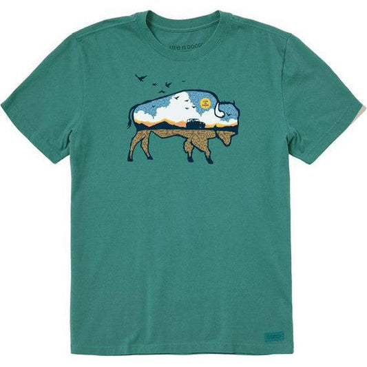 Men's Buffalo Landscape-Men's - Clothing - Tops-Life is Good-Spruce Green-M-Appalachian Outfitters