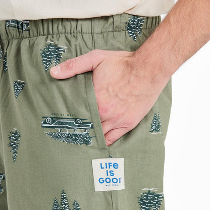Life is Good Men's Christmas Tree Wagon Pattern Classic Sleep Pant-Men's - Clothing - Bottoms-Life is Good-Appalachian Outfitters