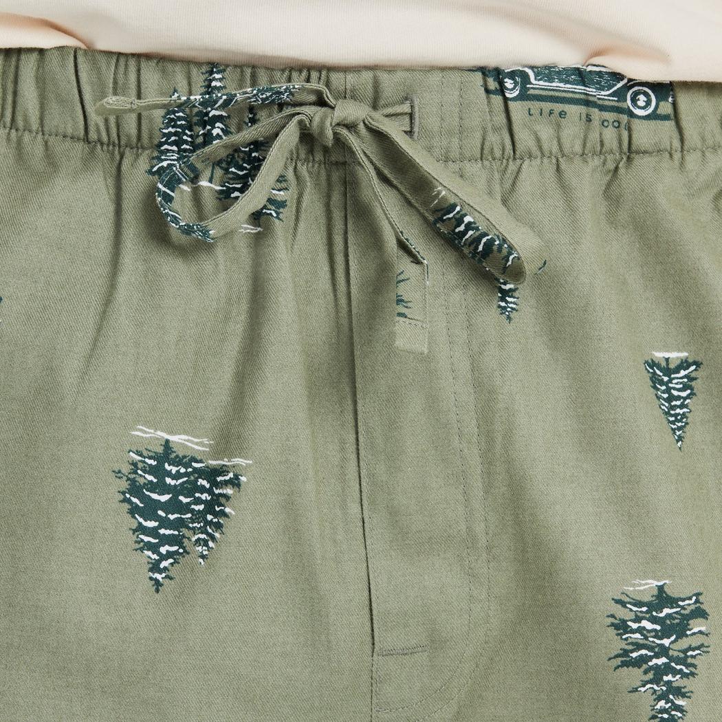 Life is Good Men's Christmas Tree Wagon Pattern Classic Sleep Pant-Men's - Clothing - Bottoms-Life is Good-Appalachian Outfitters