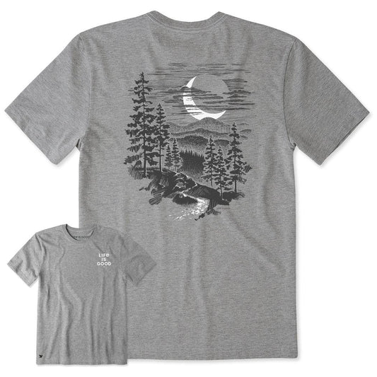 Life is Good Men's Crescent Mountain Short Sleeve Crusher Tee-Men's - Clothing - Tops-Life is Good-Appalachian Outfitters