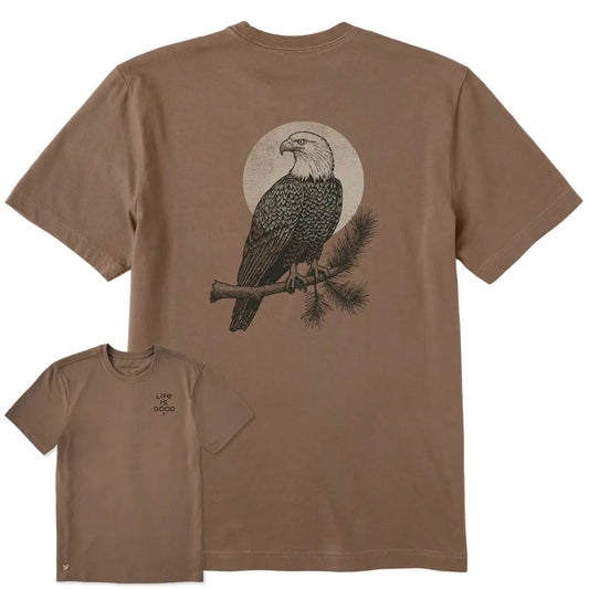 Life is Good Men's Eagle Moon Short Sleeve Crusher Tee-Men's - Clothing - Tops-Life is Good-Appalachian Outfitters