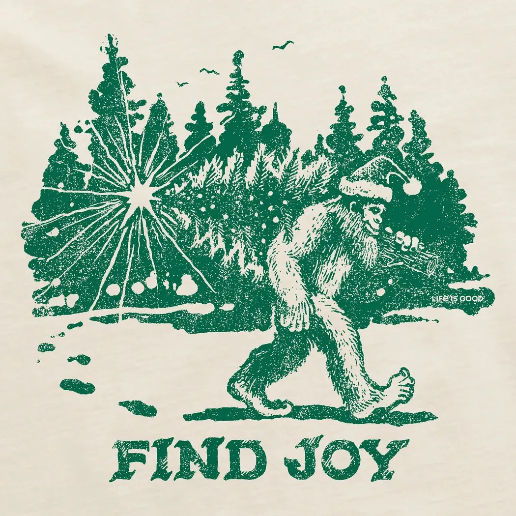 Life is Good Men's Find Joy Sasquatch Short Sleeve Crusher Tee-Men's - Clothing - Tops-Life is Good-Appalachian Outfitters