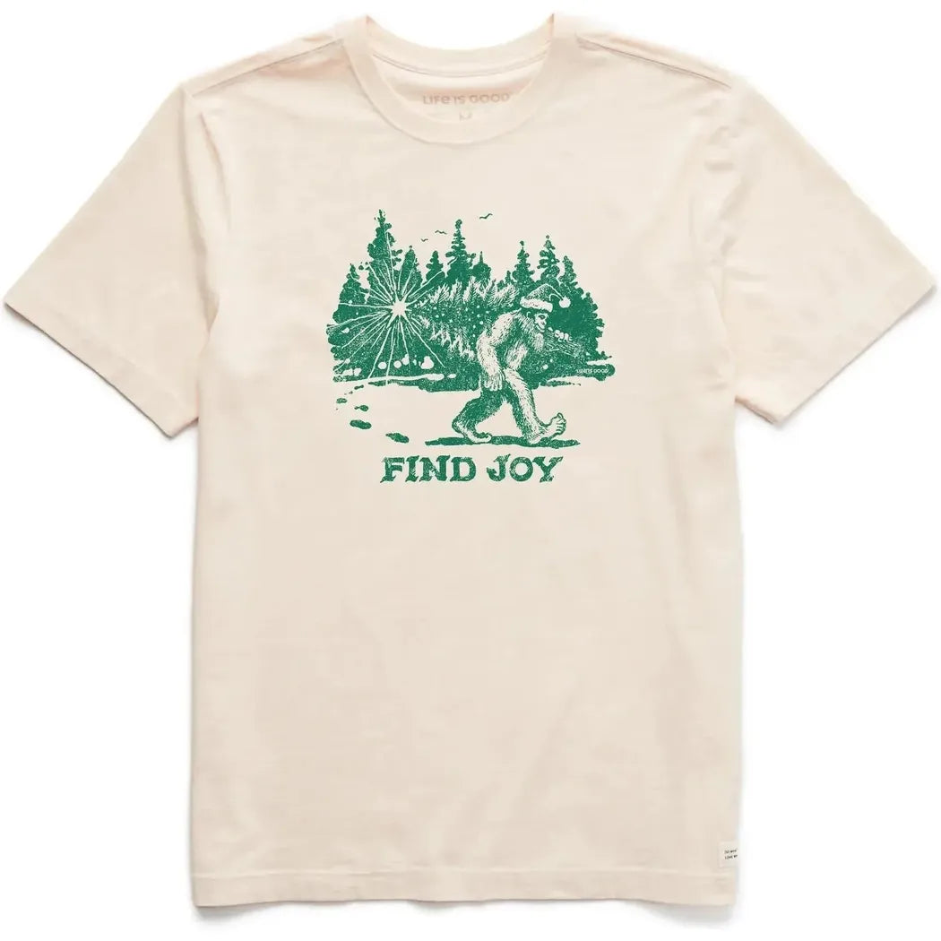 Life is Good Men's Find Joy Sasquatch Short Sleeve Crusher Tee-Men's - Clothing - Tops-Life is Good-Putty White-M-Appalachian Outfitters