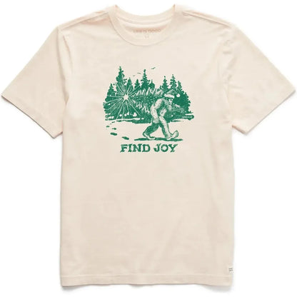 Life is Good Men's Find Joy Sasquatch Short Sleeve Crusher Tee-Men's - Clothing - Tops-Life is Good-Putty White-M-Appalachian Outfitters