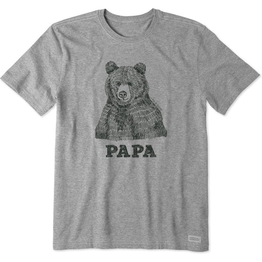 Life is Good Men's Fineline Papa Bear Short Sleeve Crusher Tee-Men's - Clothing - Tops-Life is Good-Appalachian Outfitters