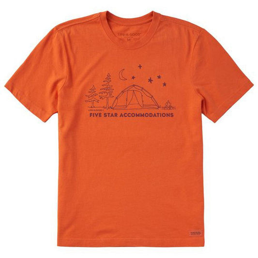 Life is Good Men's Five Star Camp Crusher-Lite Tee-Men's - Clothing - Tops-Life is Good-Nomadic Orange-M-Appalachian Outfitters