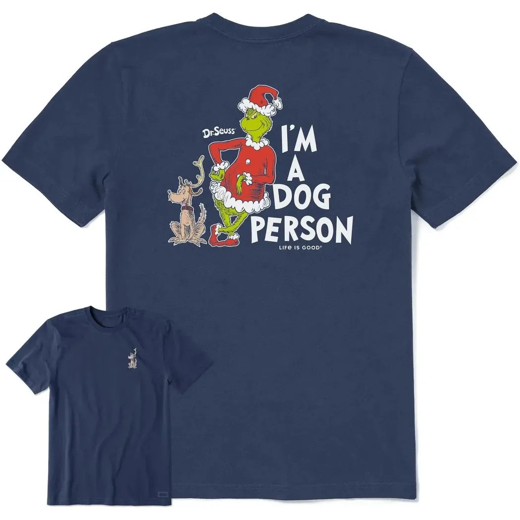 Life is Good Men's I'm a Dog Person Grinch Short Sleeve Crusher Tee-Men's - Clothing - Tops-Life is Good-Appalachian Outfitters