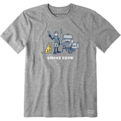 Men's Jake and Rocket Smoke Show Short Sleeve-Men's - Clothing - Tops-Life is Good-Heather Gray-M-Appalachian Outfitters