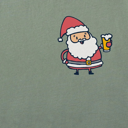 Life is Good Men's Little Santa w Beer Short Sleeve Crusher Tee-Men's - Clothing - Tops-Life is Good-Appalachian Outfitters
