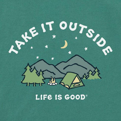 Men's Long Sleeve Crusher-Lite Tee Take It Outside Camping-Men's - Clothing - Tops-Life is Good-Appalachian Outfitters