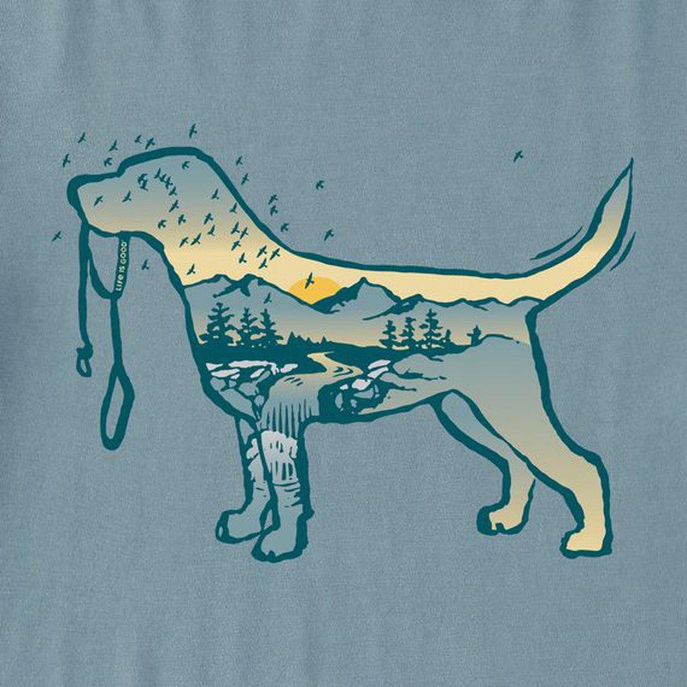 Men's Long Sleeve Crusher Tee Dogscape-Men's - Clothing - Tops-Life is Good-Appalachian Outfitters