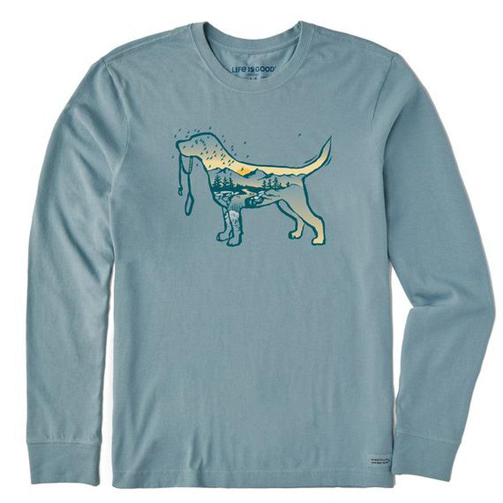 Men's Long Sleeve Crusher Tee Dogscape-Men's - Clothing - Tops-Life is Good-Appalachian Outfitters