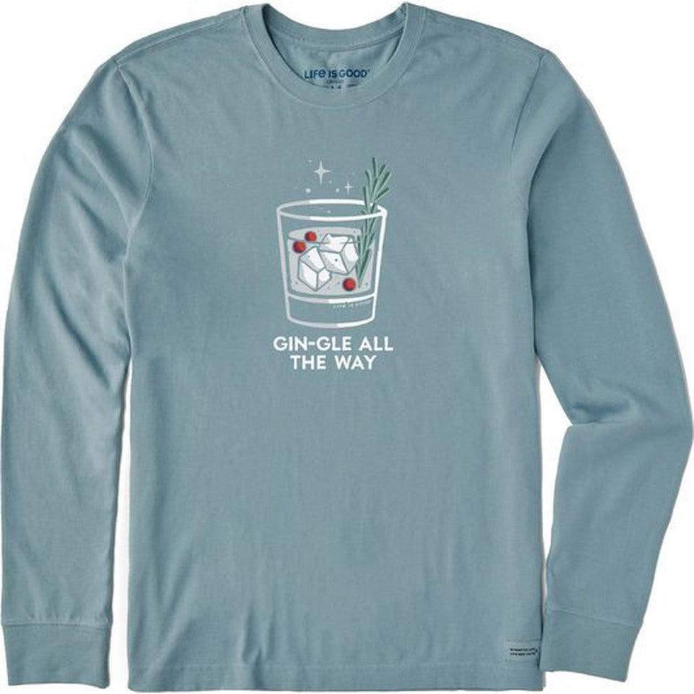 Men's Long Sleeve Crusher Tee Gin-Gin All The Way Home-Men's - Clothing - Tops-Life is Good-Smoky Blue-M-Appalachian Outfitters