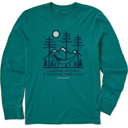 Men's Long Sleeve Crusher Tee The Right Thing-Men's - Clothing - Tops-Life is Good-Spruce Green-M-Appalachian Outfitters
