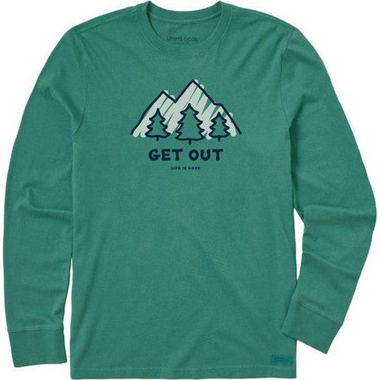Life is Good Men's Long Sleeve Get Out Landscape-Men's - Clothing - Tops-Life is Good-Spruce Green-M-Appalachian Outfitters