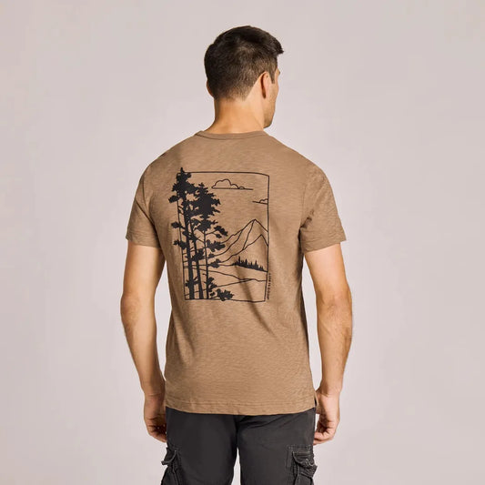 Life is Good Men's Mountain Landscape Short Sleeve Slub Slim Fit Tee-Men's - Clothing - Tops-Life is Good-Appalachian Outfitters