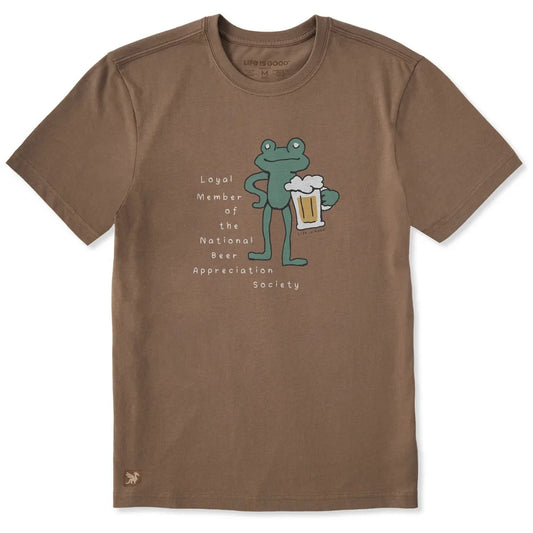 Life is Good Men's National Beer Appreciation Frog Short Sleeve Tee-Men's - Clothing - Tops-Life is Good-Appalachian Outfitters