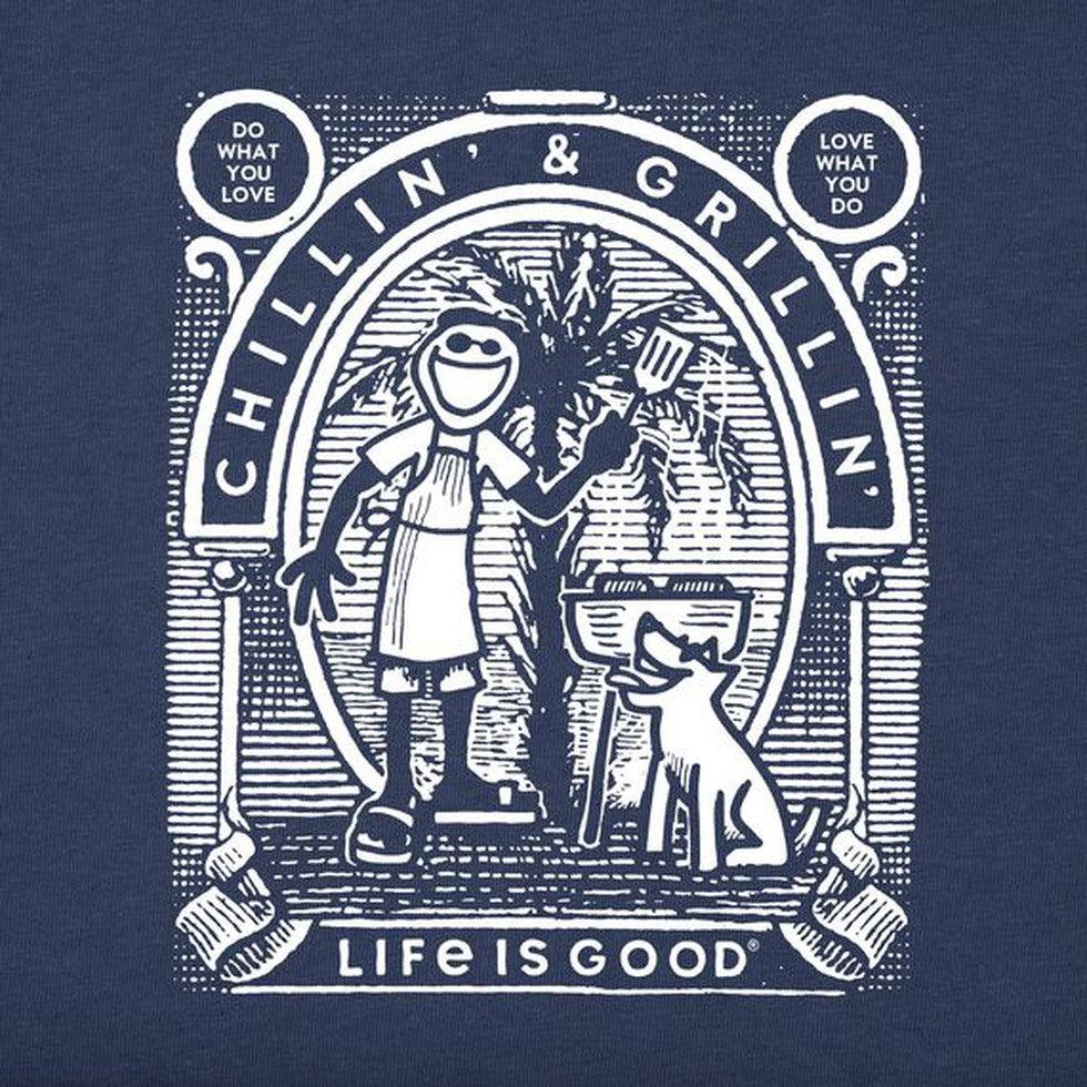 Life is Good Men's Retro Chillin' & Grillin' Crusher-LITE Tee-Men's - Clothing - Tops-Life is Good-Appalachian Outfitters