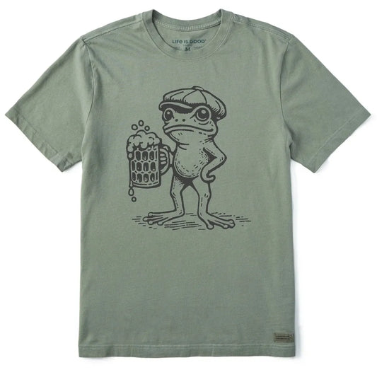 Life is Good Men's Scally Cap Frog Short Sleeve Crusher Tee-Men's - Clothing - Tops-Life is Good-Appalachian Outfitters