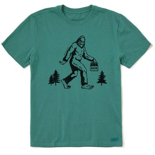 Life is Good Men's Short Sleeve Big Foot Hike-Men's - Clothing - Tops-Life is Good-Spruce Green-M-Appalachian Outfitters