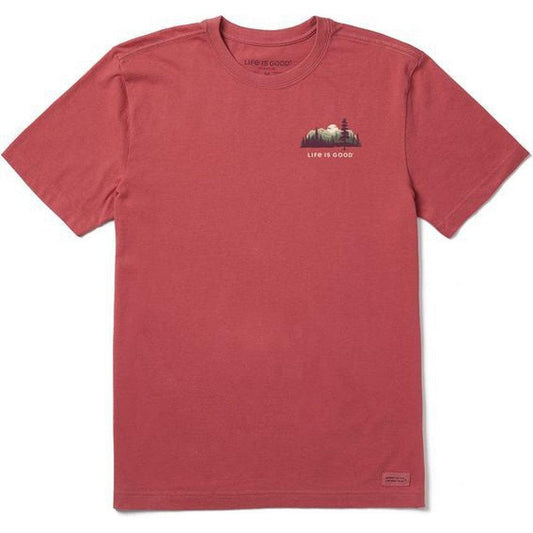 Life is Good Men's Short Sleeve Evergreen Silhouette-Men's - Clothing - Tops-Life is Good-Faded Red-M-Appalachian Outfitters