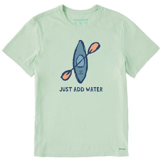 Men's Short Sleeve Just Add Water Kayak-Men's - Clothing - Tops-Life is Good-Sage Green-M-Appalachian Outfitters