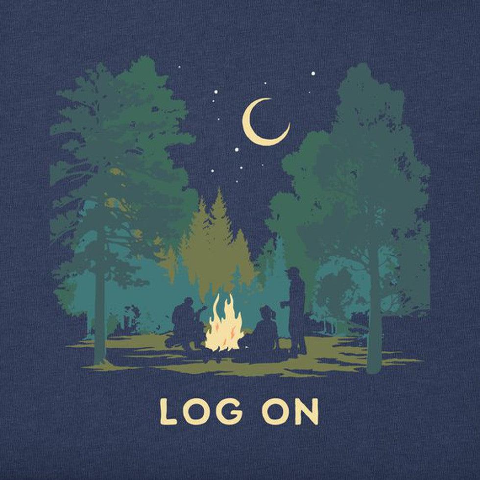 Life is Good Men's Short Sleeve Log On Campfire-Men's - Clothing - Tops-Life is Good-Appalachian Outfitters