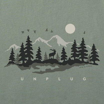 Life is Good Men's Short Sleeve Tee Unplug in the Outdoors-Men's - Clothing - Tops-Life is Good-Appalachian Outfitters