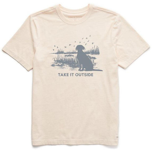 Life is Good Men's Take It Outside Marsh Short Sleeve-Men's - Clothing - Tops-Life is Good-Putty White-M-Appalachian Outfitters